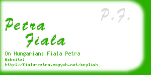 petra fiala business card
